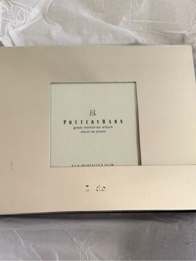 POTTERY BARN silver “I Do” wedding Great Memories' Photo Album, NWT